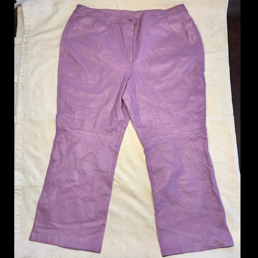 Fabulous Lilac Real Leather Pants